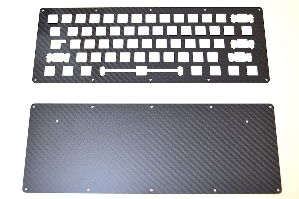 DIY LJD61UP V2 2Plate Carbon Fiber Black Keyboard Kit » 1upkeyboards