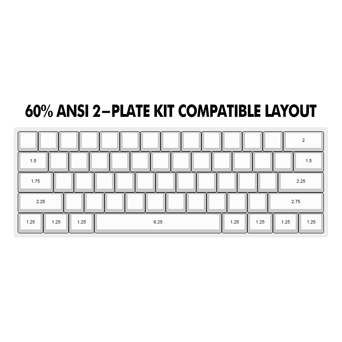 60 ANSI 2Plate Black Carbon Fiber DIY Keyboard Kit » 1upkeyboards