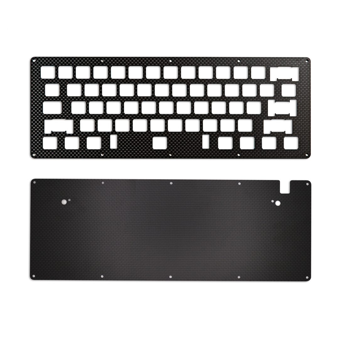 60 ANSI 2Plate Black Carbon Fiber DIY Keyboard Kit » 1upkeyboards